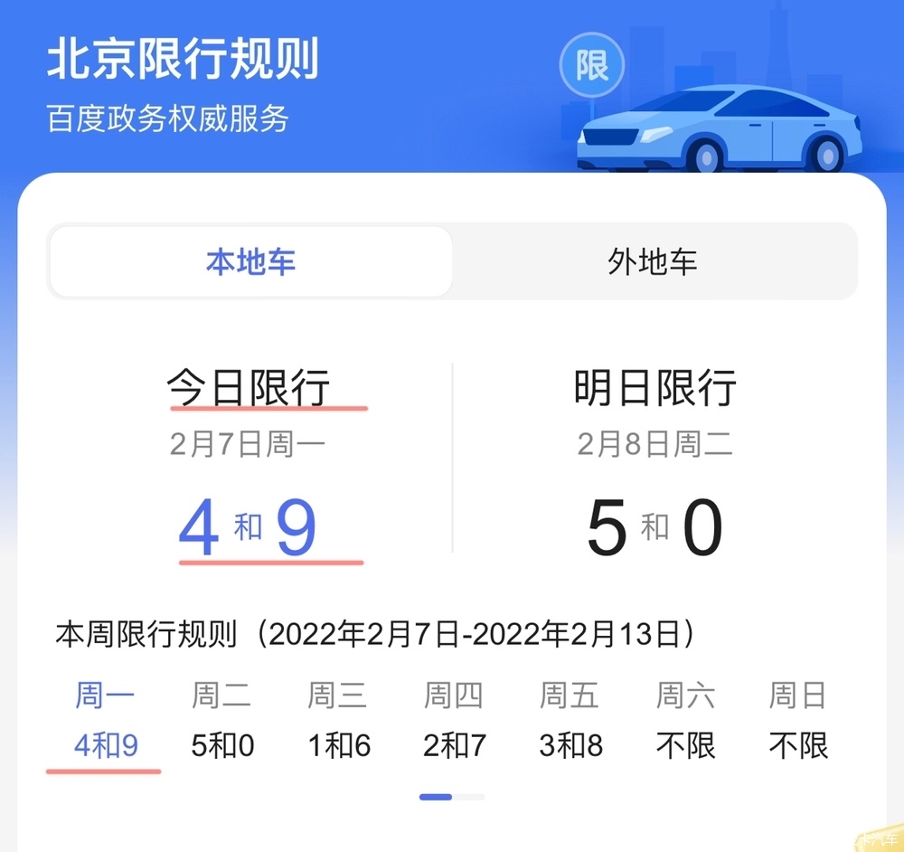 北京车辆限号图片