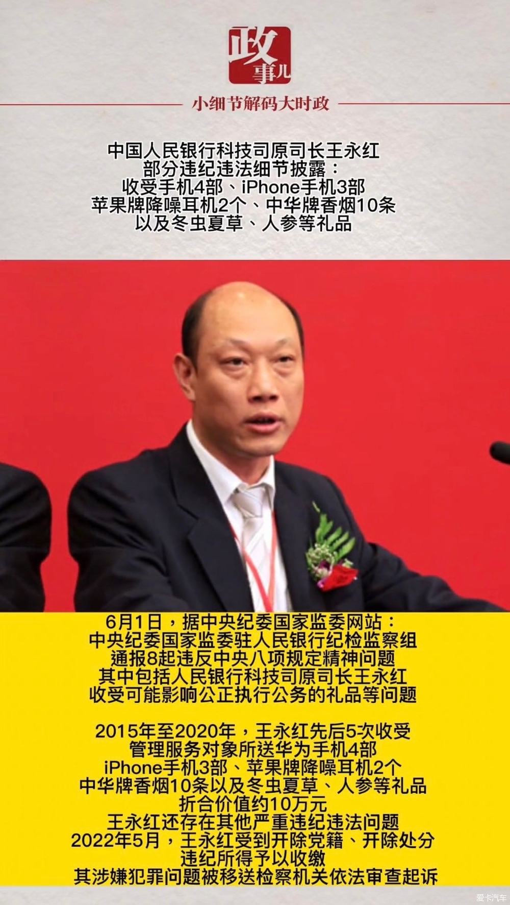 中国人民银行科技司原司长王永红部分违纪违法细节披露发指