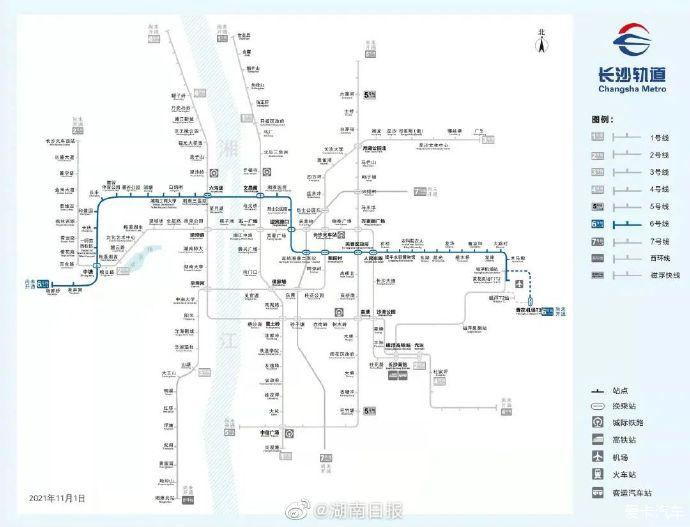 长沙地铁6号线月底开通初期运营（据分析是6.28）