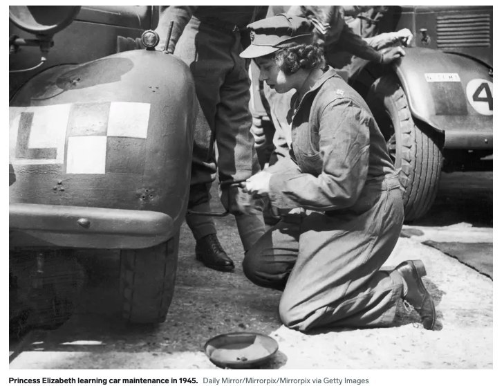 18-year-old Princess Elizabeth served as a machinist at the end of World War II