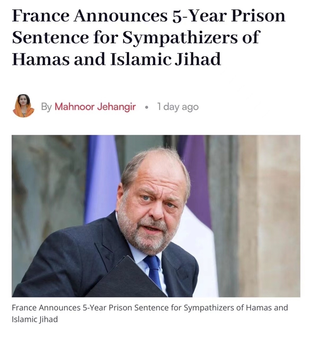 法国：同情哈马斯者，入狱五年