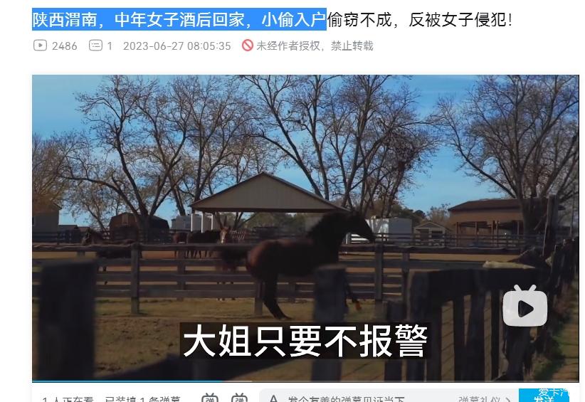 Shaanxi Weinan, a middle-aged woman came home after drinking, and a thief entered the house