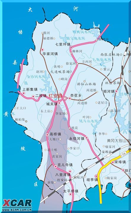 红安县城关镇地图图片